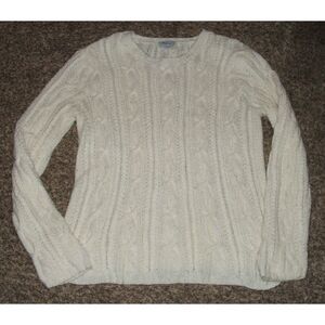 Ivory Sz Small Casual or Dress Cable Knit Wool Blend Cozy Sweater MIMI MATERNITY